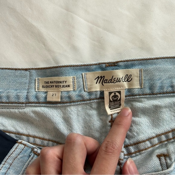 MADEWELL Maternity Side-Panel Slouchy Boyjean in Wrightlane Wash: Ripped Edition - Picture 10 of 11